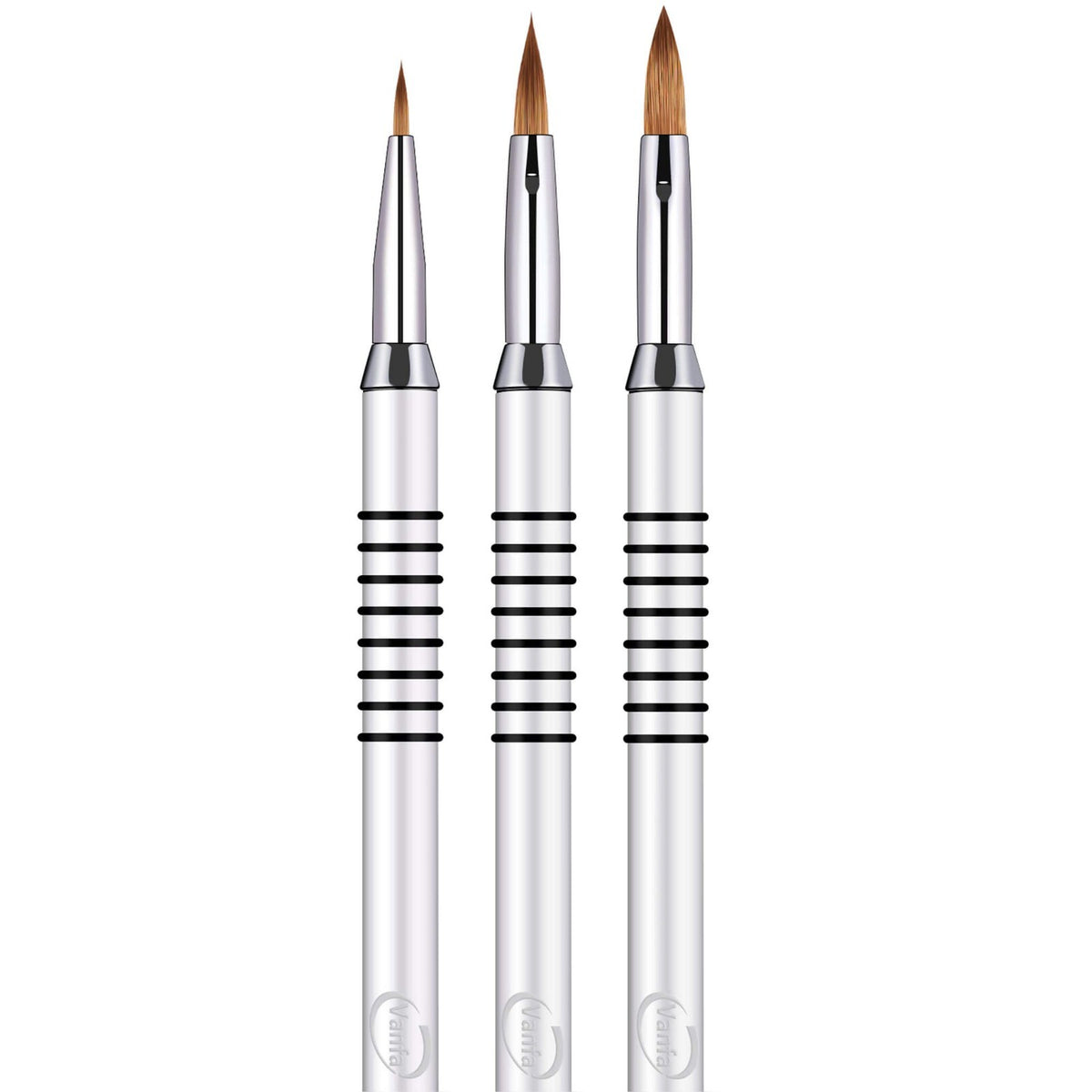 Vanfa 3D Nail Art Brush Set - Fine Detailing Nail Design Tools (#2+ #4+ #5)