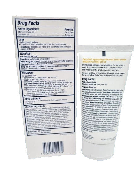 Mineral Sunscreen SPF 50 Face Sunscreen 2.5 oz - Set of 3