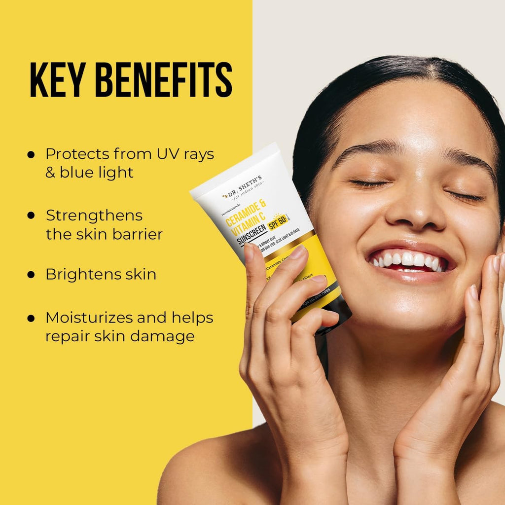 Vitamin C Sunscreen SPF 50 with Ceramide - UVA UVB Protection 1.76oz