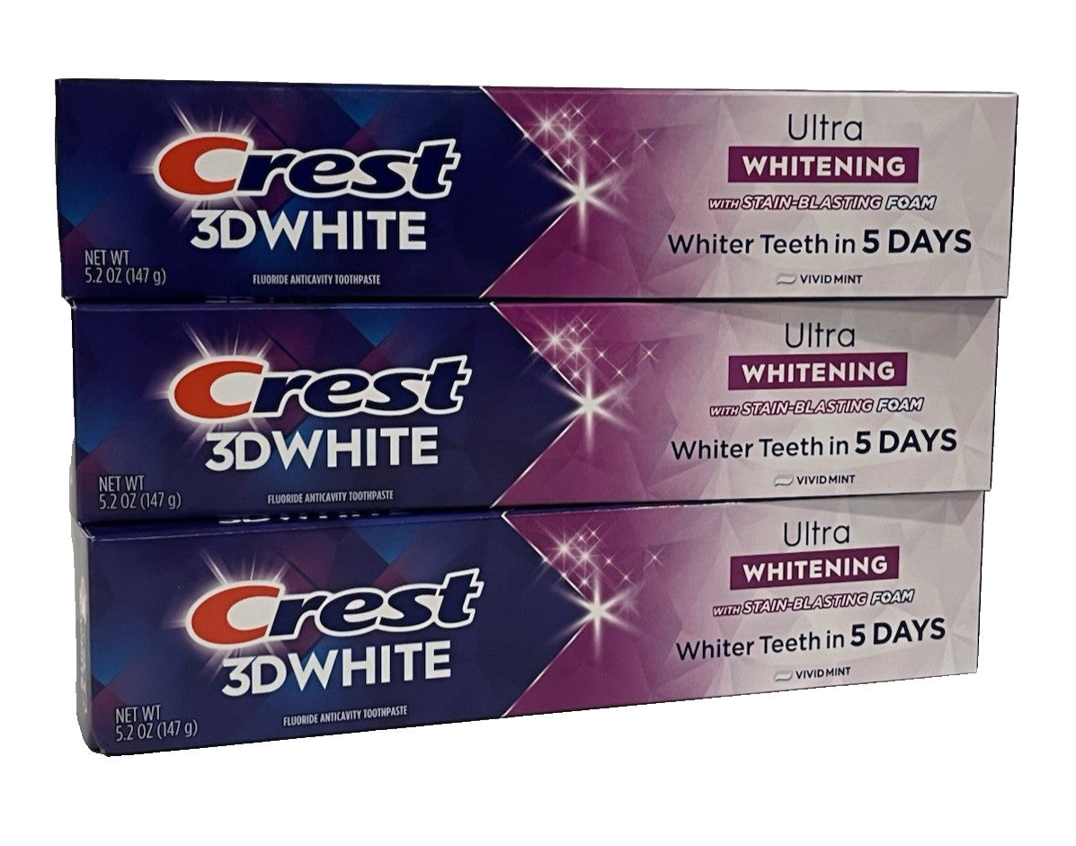 Whitening Toothpaste with Fluoride - Vivid Mint, 3 Pack, 15.6 oz