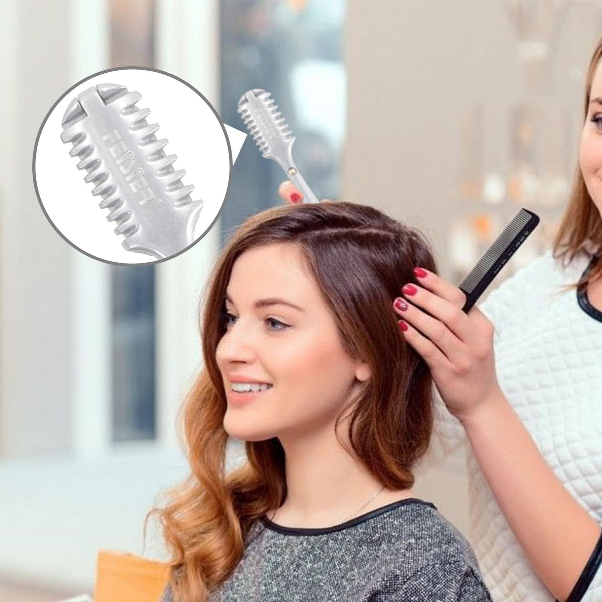 Aluminum Double-Edge Hair Thinning Razor Comb for Styling & Trimming