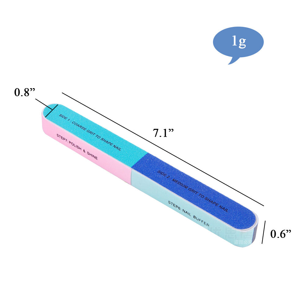 7-Sided Nail File Buffer Emery Boards for Manicure & Pedicure - Pack of 1, 5, or 10