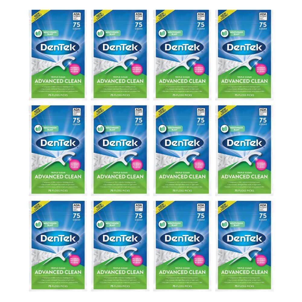 Dental Floss Picks with Mouthwash Flavor & Fluoride - 900 Count Pack