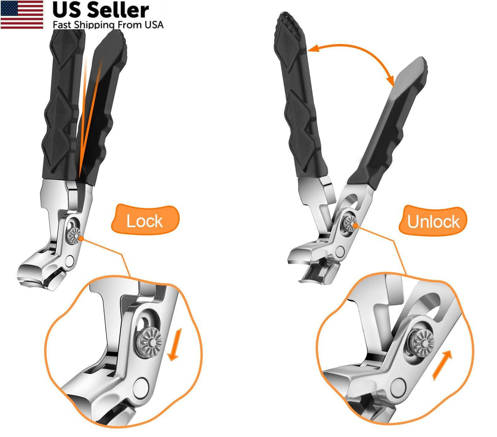 Long Handle Curved Nail Clippers for Seniors - Extra Large, Non-Slip Grip
