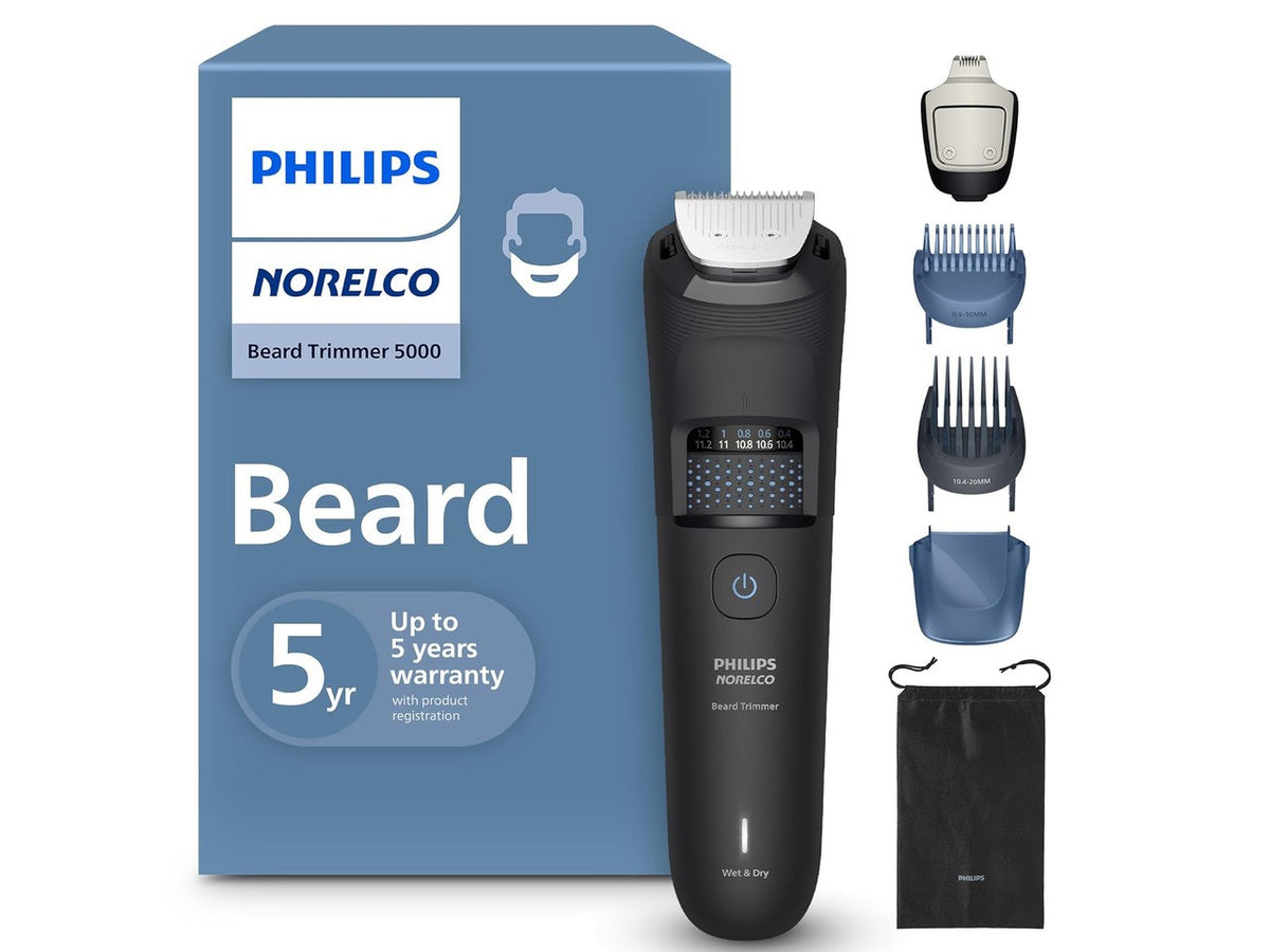 Philips Norelco Beard Trimmer Series 5000, Adjustable Length, 100Min Runtime