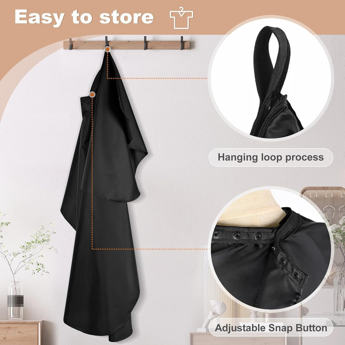 Professional Hair Cutting Cape with Adjustable Snap Closure - Large Waterproof Salon Cover