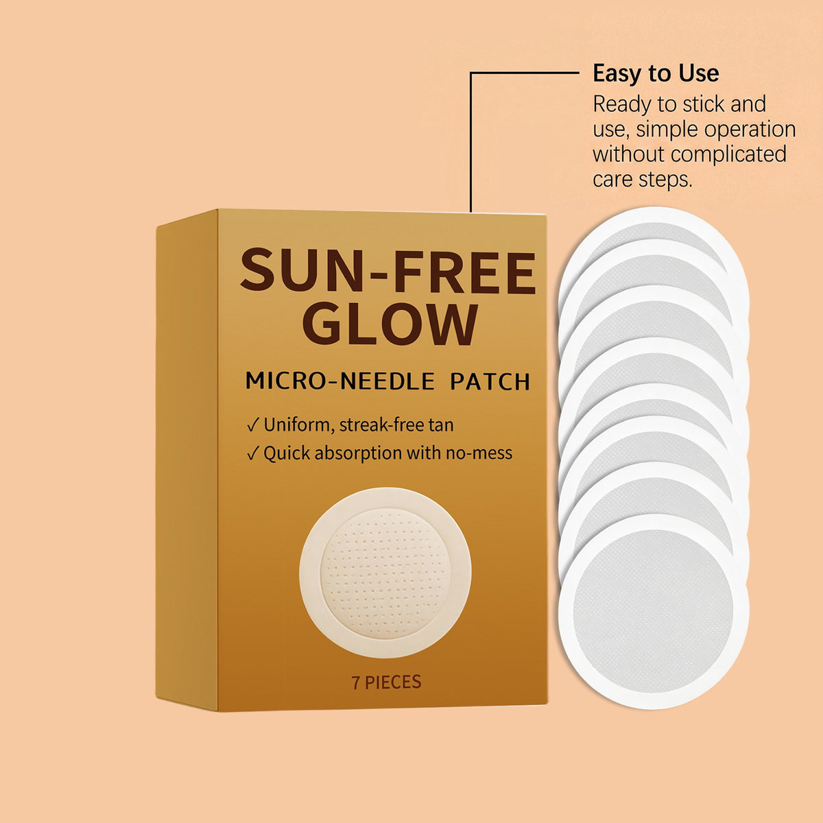 Self-Tanning Patches Natural Bronze Micro-Needle Tan Kit - 7 Tablets