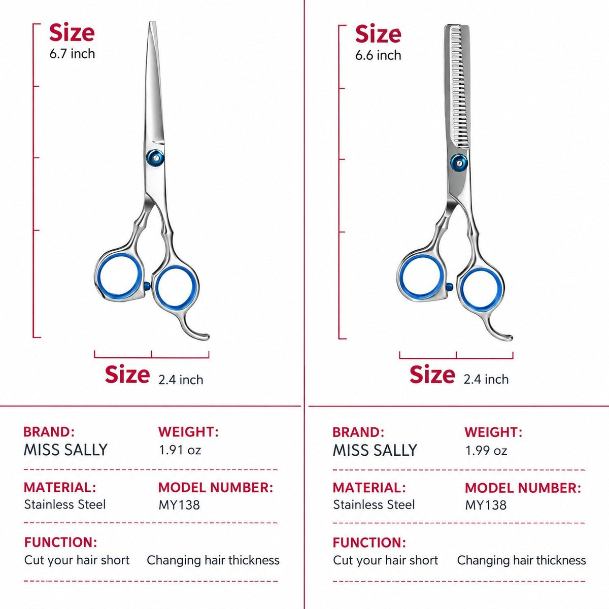 Hair Thinning Shears 30 Teeth Salon Hairdressing Kit - Stainless Steel Scissors