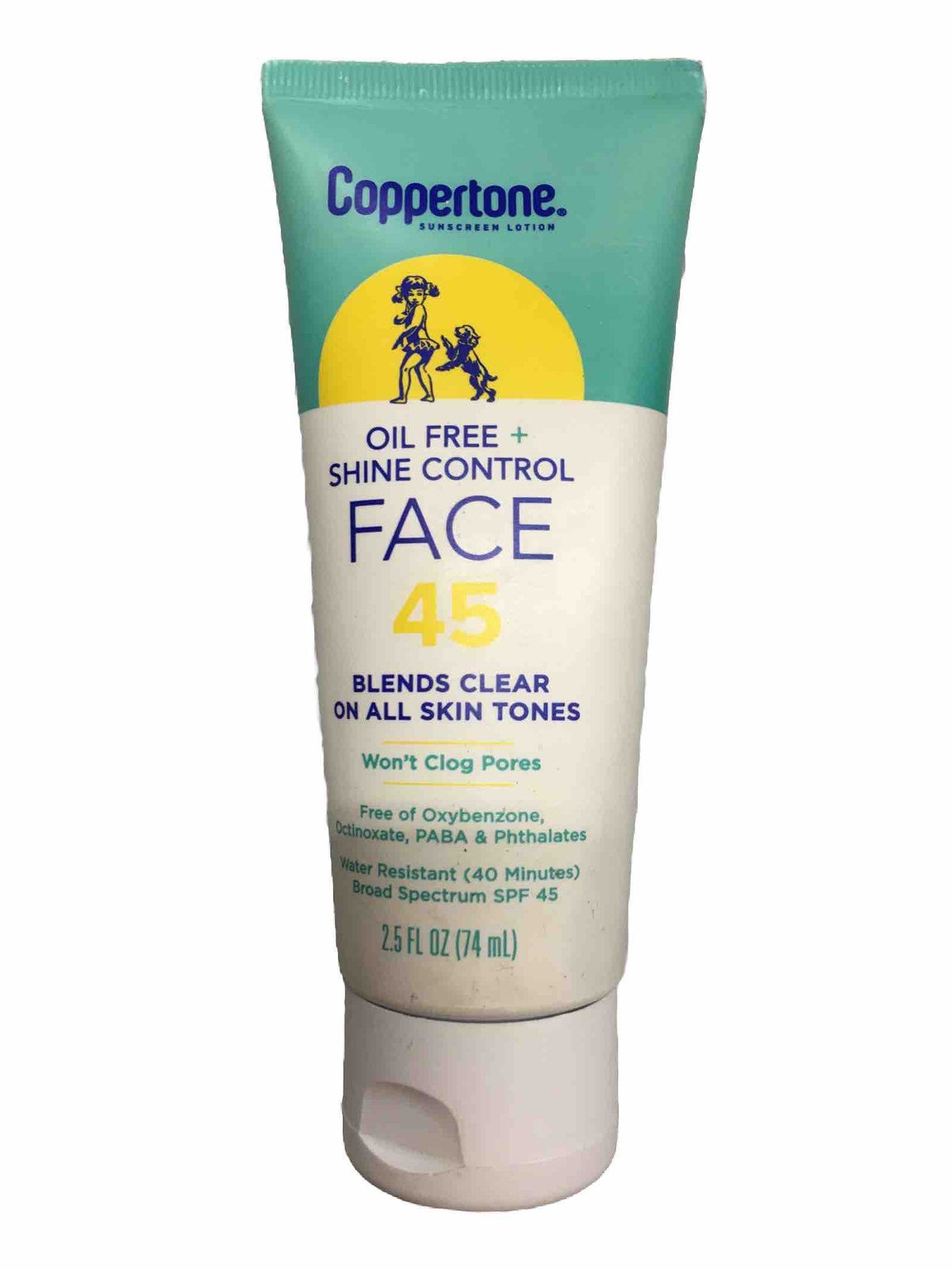 Oil-Free SPF 45 Face Sunscreen Lotion with Shine Control 2.5oz