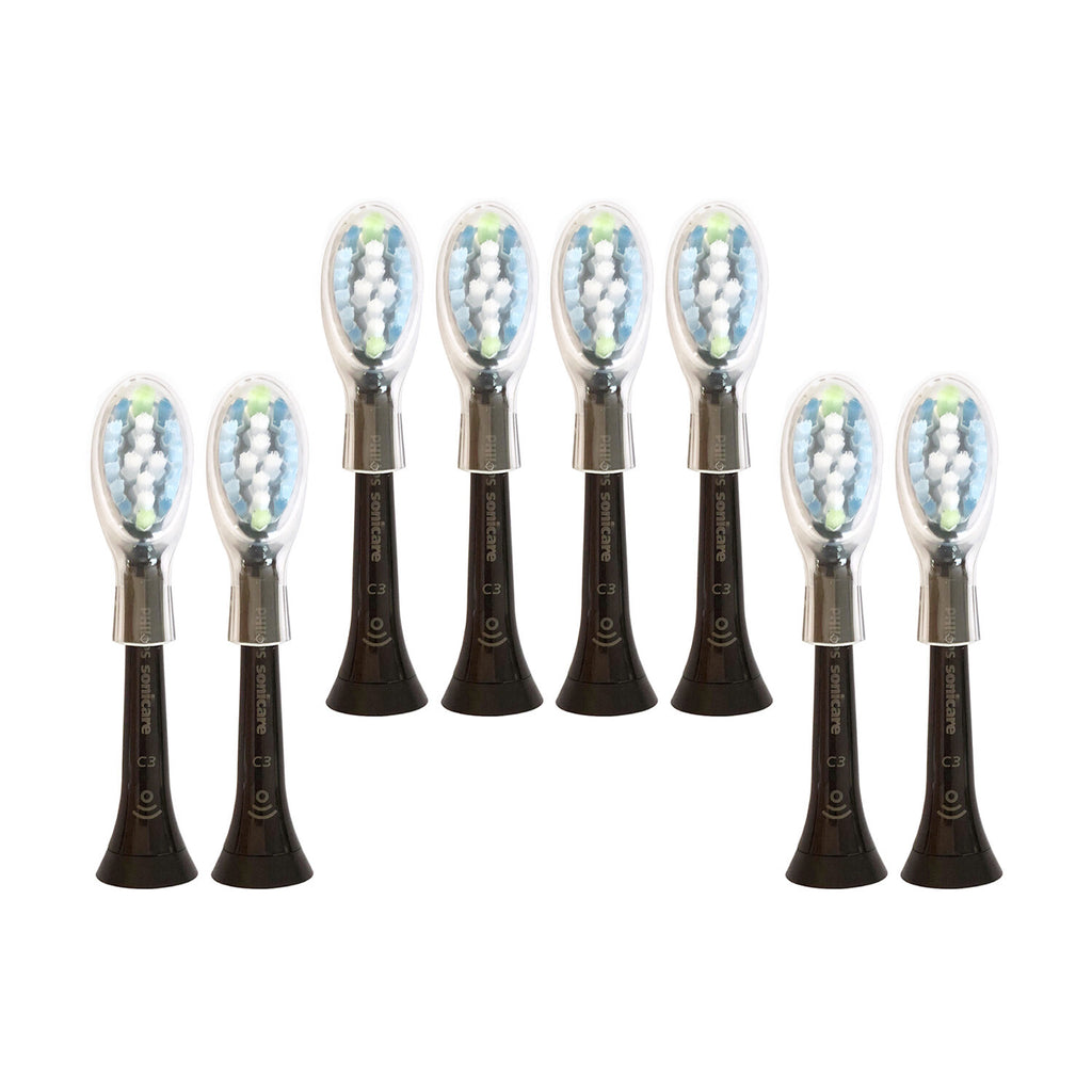 Philips Sonicare DiamondClean C3 Replacement Heads - 8 Pack, Black, Smart Brush Sync