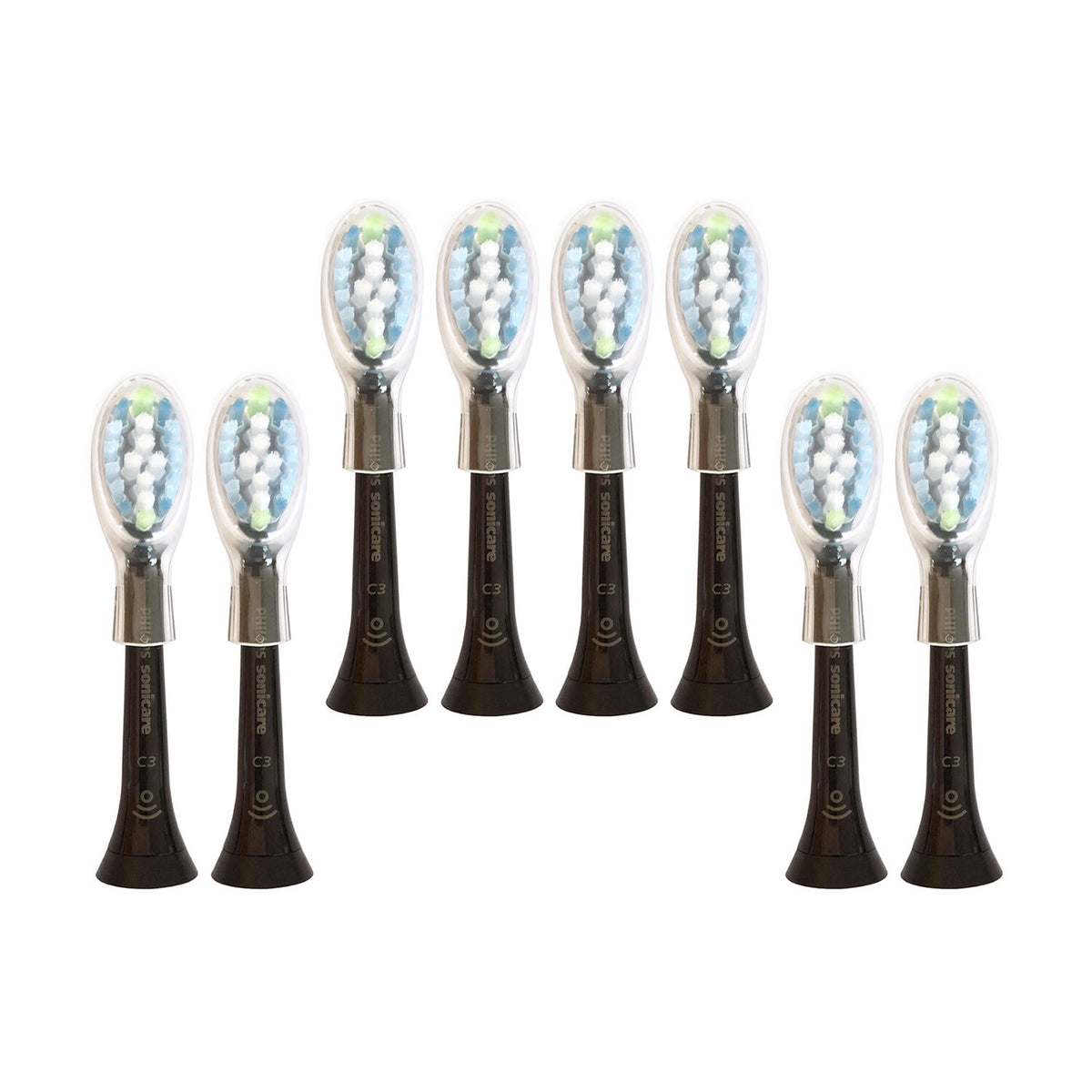 Philips Sonicare DiamondClean C3 Replacement Heads - 8 Pack, Black, Smart Brush Sync