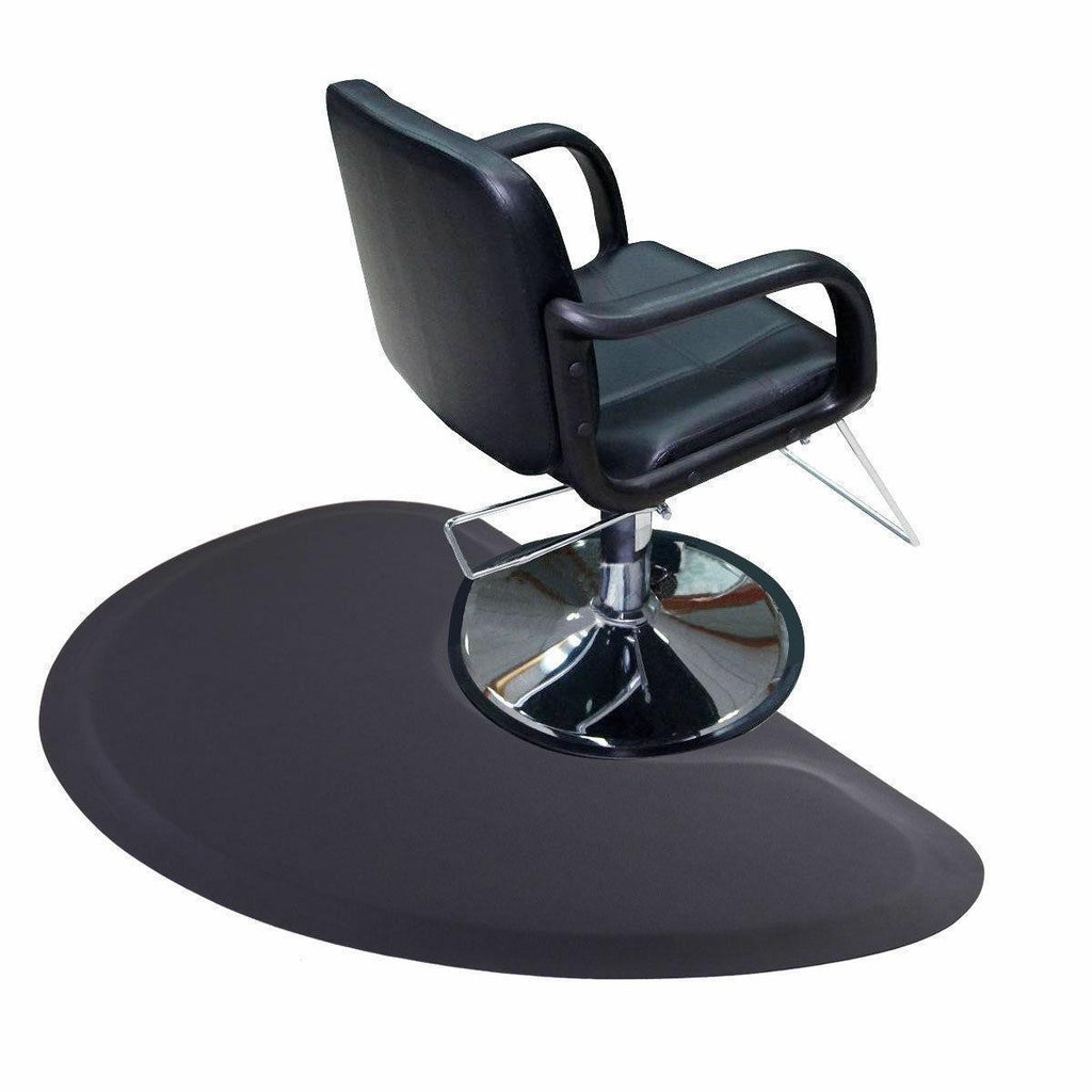 Salon Chair Mat 3x5 Feet Anti-Fatigue Floor Mat for Barber & Salon Chairs - Black Semi Circle