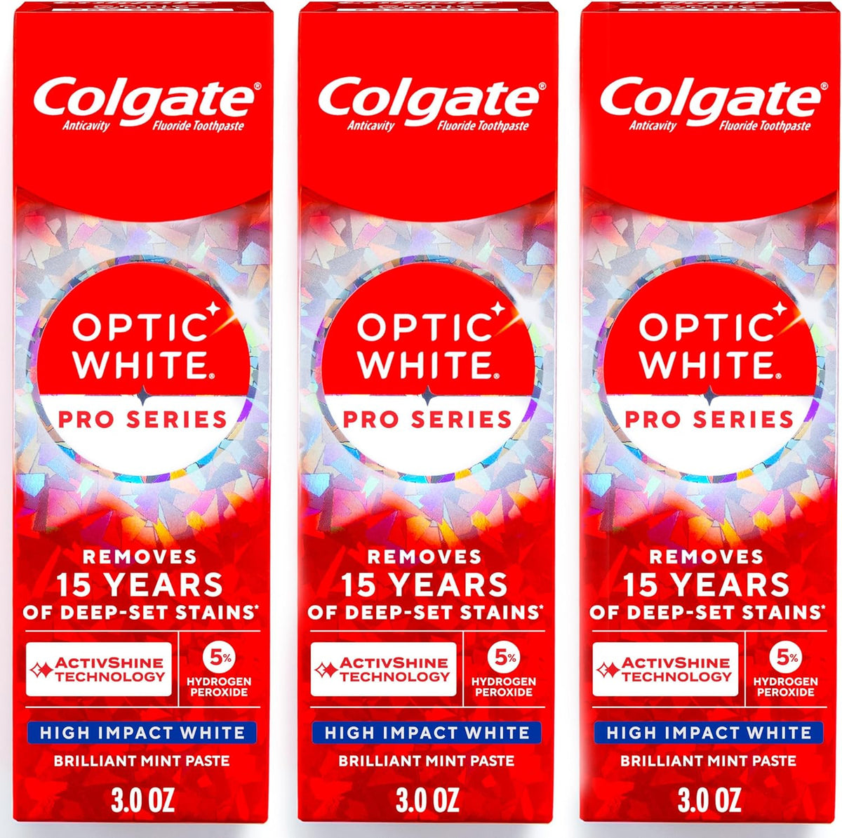 High Impact Whitening Toothpaste 3-Pack - Enamel Safe, Mint Flavor