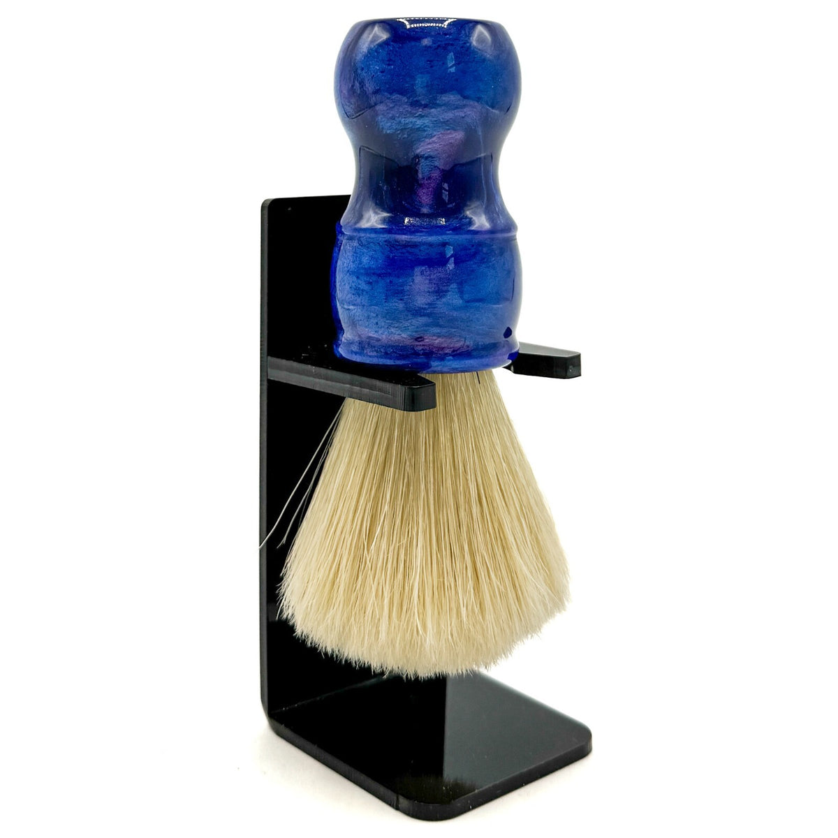 Large Blue Handle Boar Bristle Shaving Brush for Lather & Exfoliation