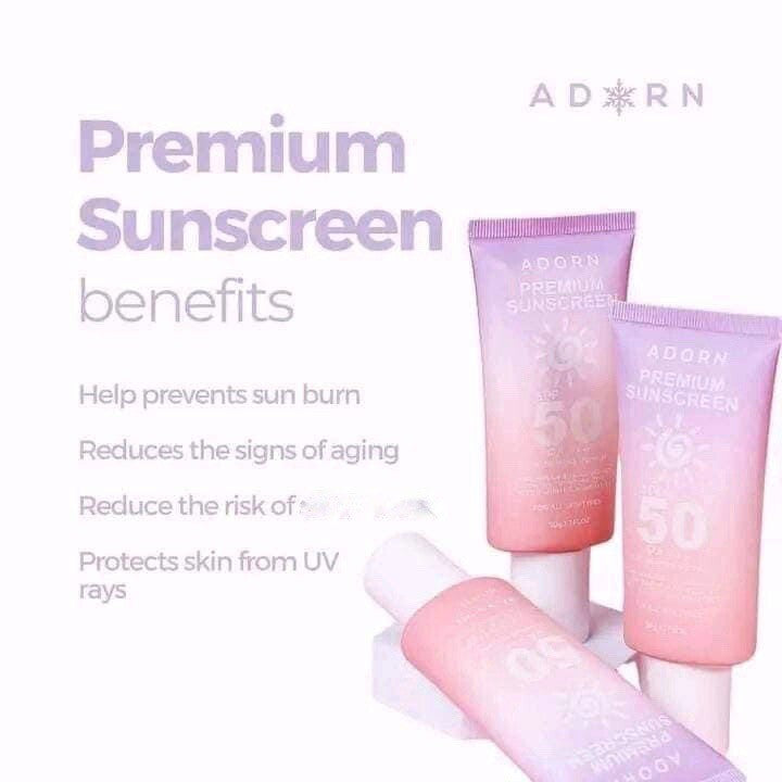 Adorn SPF 50 Sunscreen Face Protects Skin with Hyaluronic Acid & Centella 50g