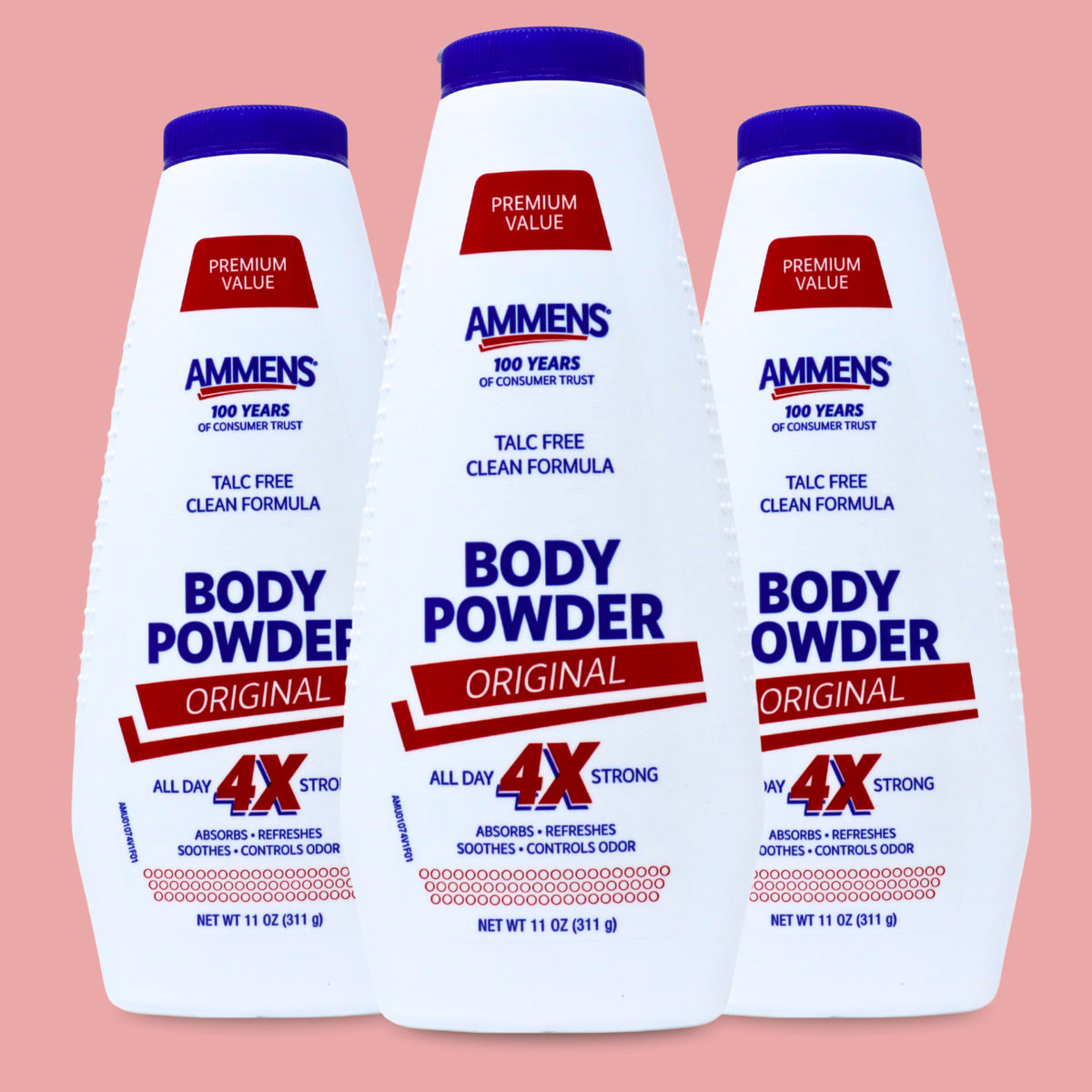 Talc-Free Body Powder with Odor Control - 11 fl oz (3-Pack)
