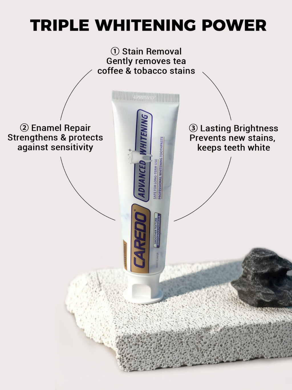 Whitening Toothpaste for Sensitive Teeth with Enzymes & Nano-Hydroxyapatite - SLS-Free