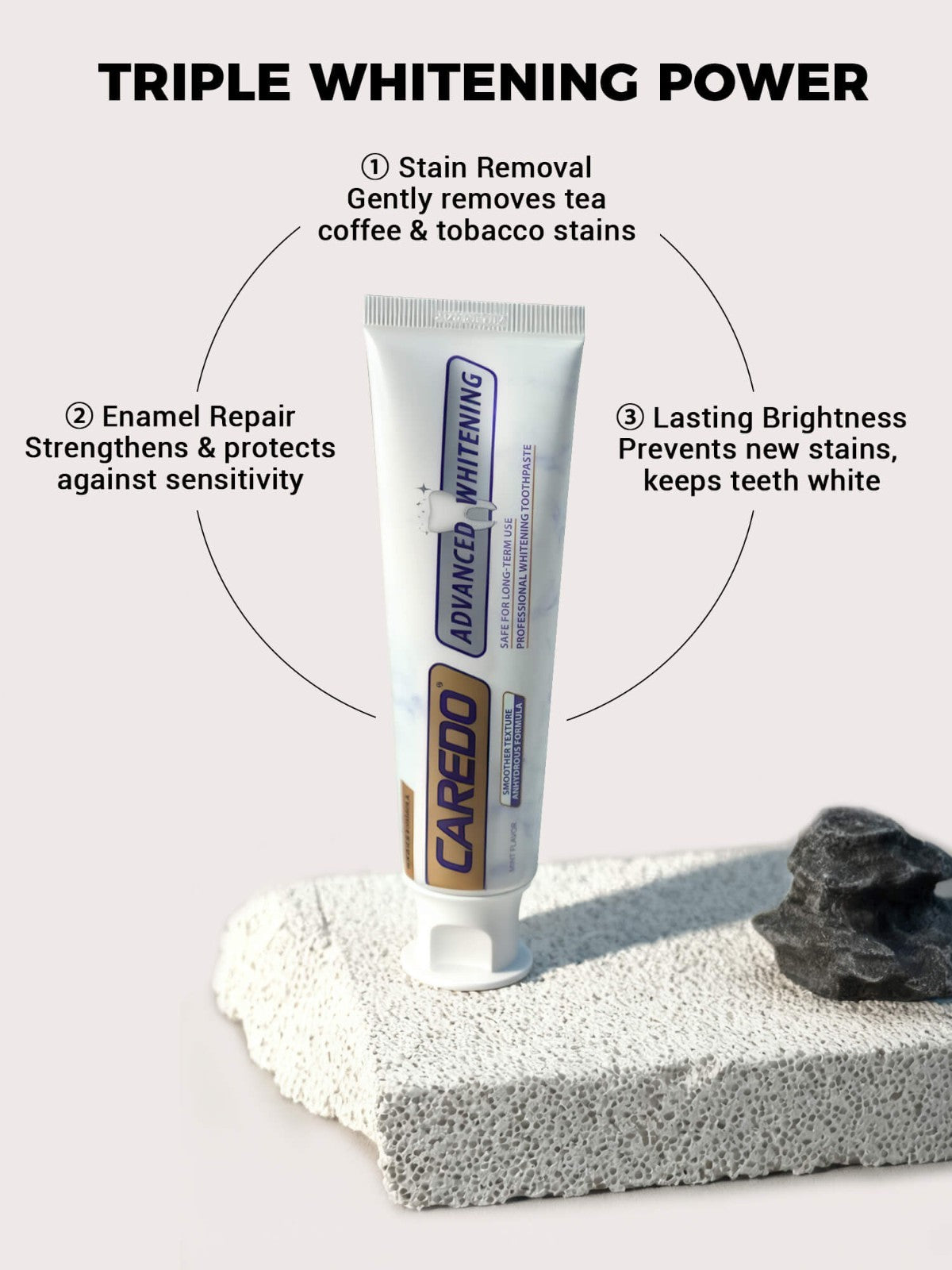 Whitening Toothpaste for Sensitive Teeth with Enzymes & Nano-Hydroxyapatite - SLS-Free