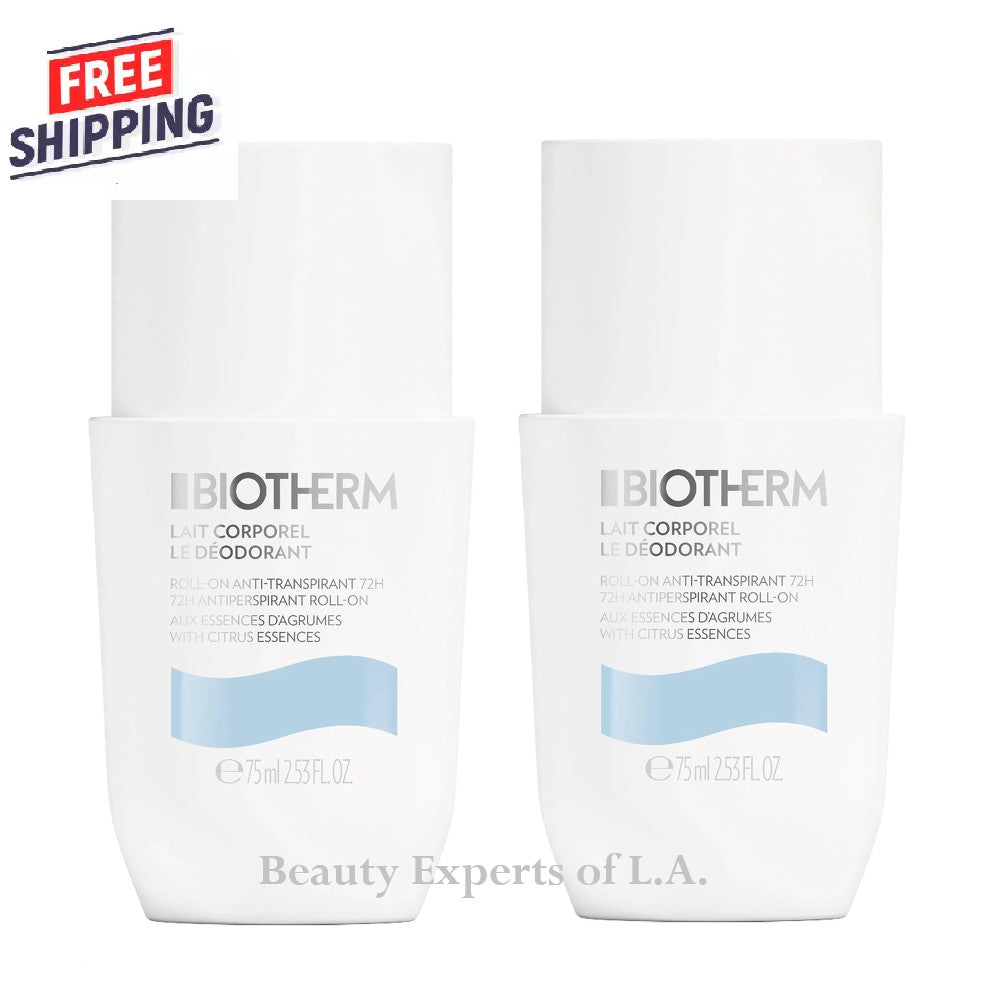 2 Pack Long-Lasting Deodorant Roll-On for Sensitive Skin - 75ml
