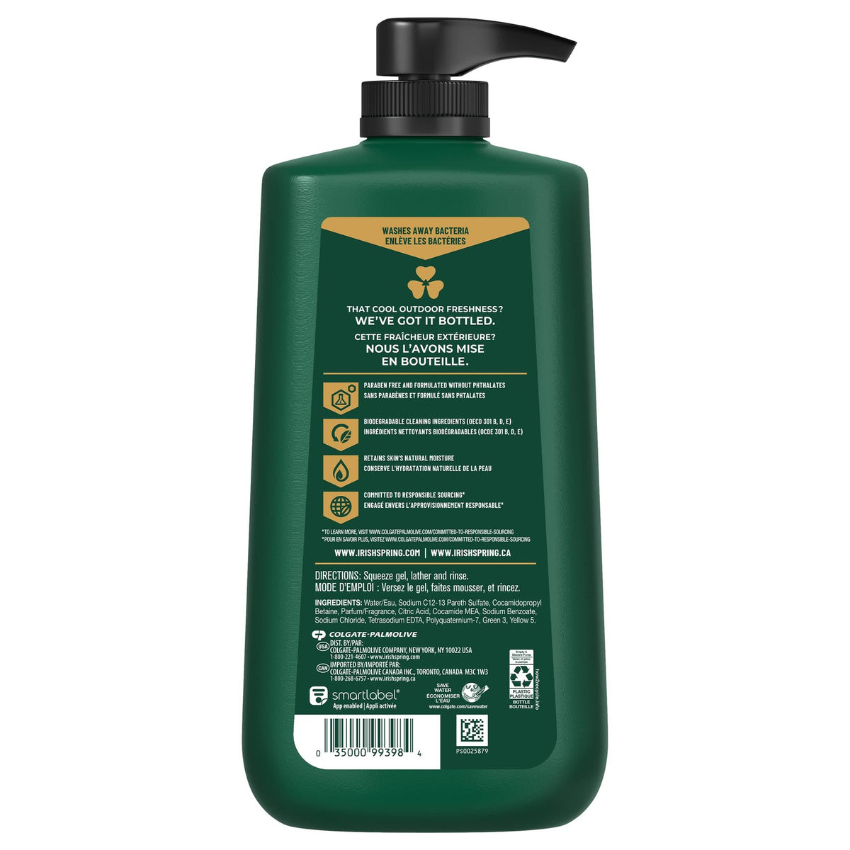 Irish Spring Original Clean Body Wash - 30 Oz Pump, Pack of 4