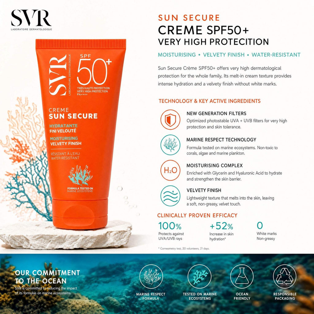 SPF50+ Moisturizing Face Sunscreen with Velvety Finish - 50ml