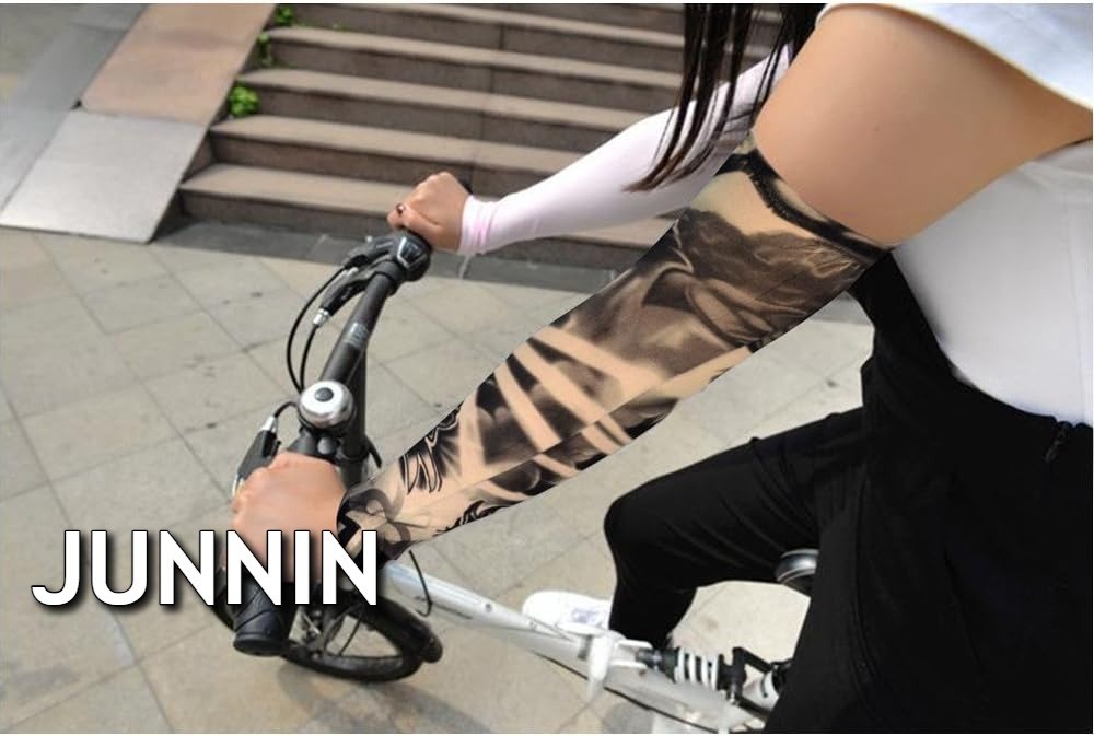 Premium 20-Pack UV Protection Arm Sleeves - Temporary Tattoo Style, Stretchy Unisex