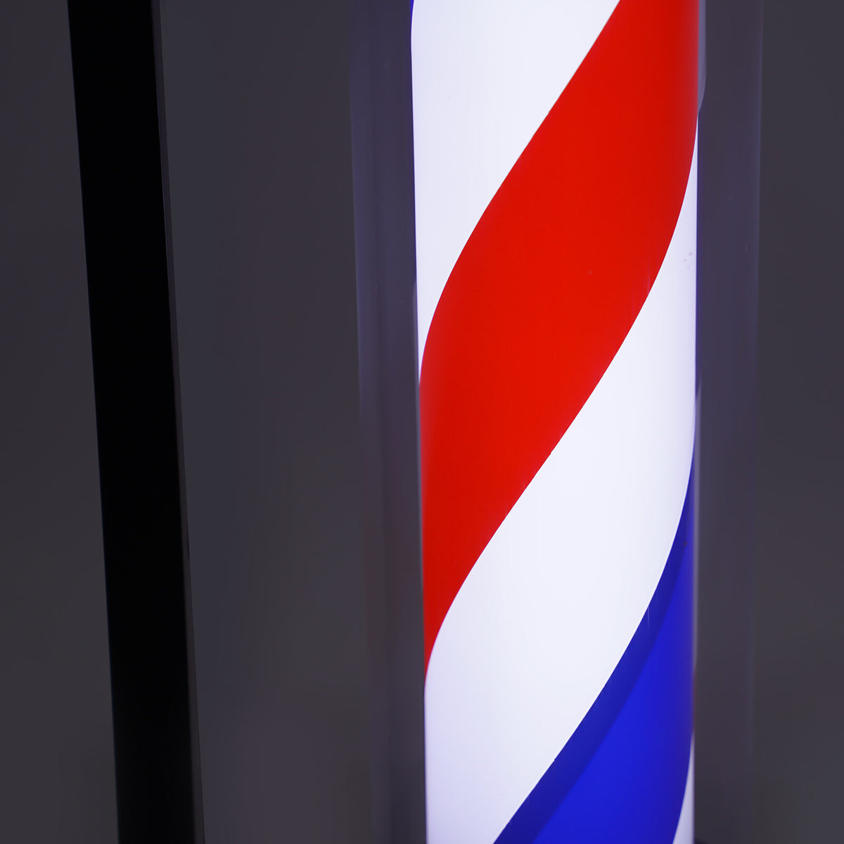 32-Inch LED Rotating Barber Pole Sign for Hair Salons Outdoor Rainproof