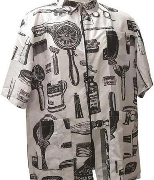 Luxury Barber Jacket Pro XL White Black Vintage Style Water-Resistant