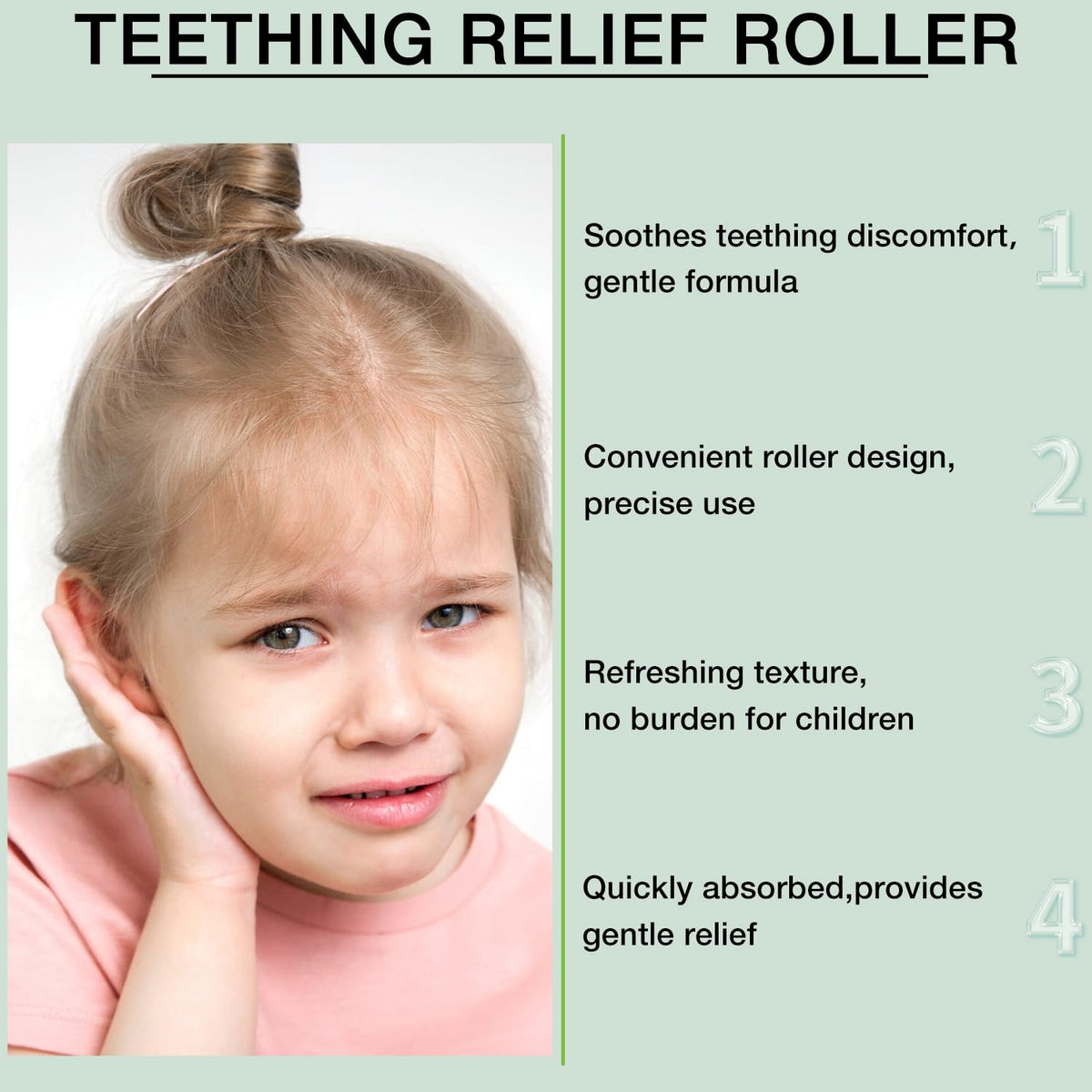 Organic Baby Teething Relief Roller Set - Gentle Natural Gum Soothing Oil