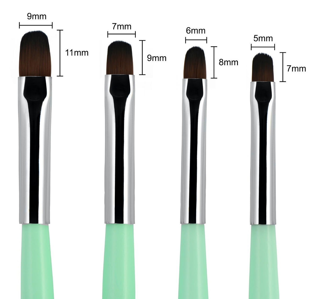 4pcs Gel Nail Brush Set for UV & Poly Gel Nail Extensions - Nail Art Tool