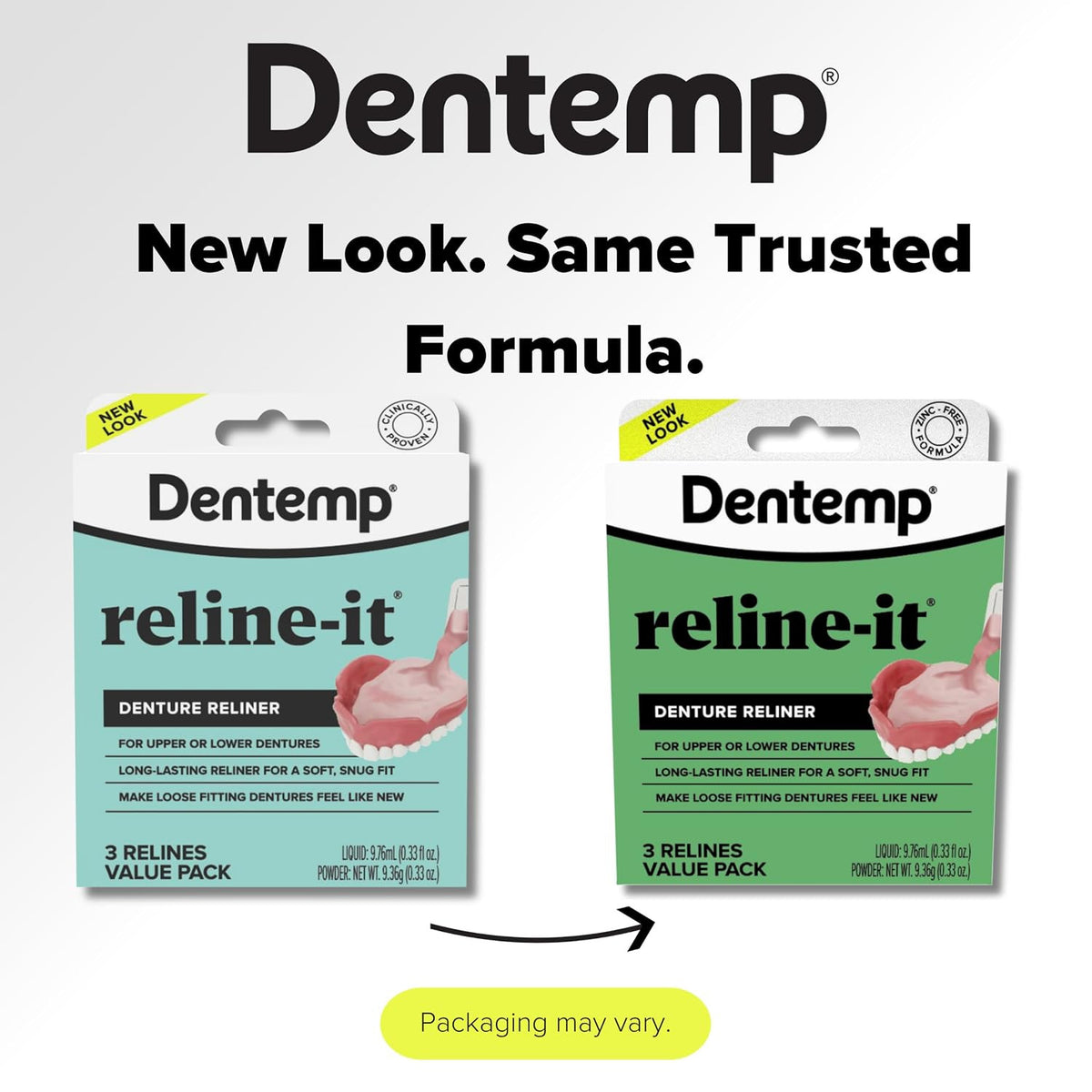 Denture Reline Kit - Advanced Formula for Upper & Lower Dentures - 3 Replacements