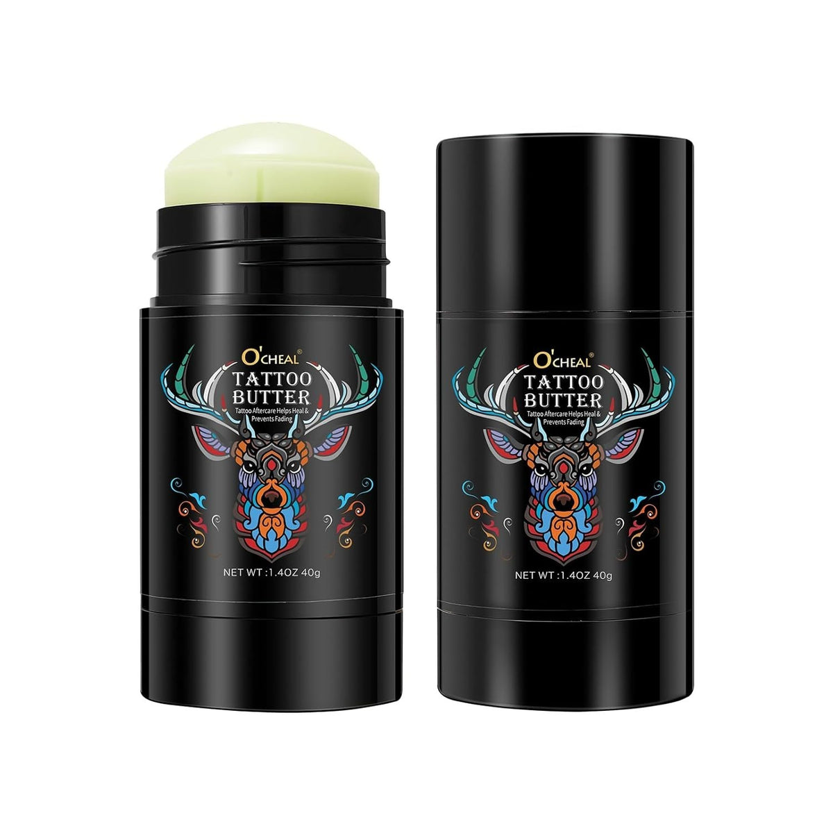 Tattoo Aftercare Balm - Organic Cream for Healing & Brightening (1.4oz) Roll-On
