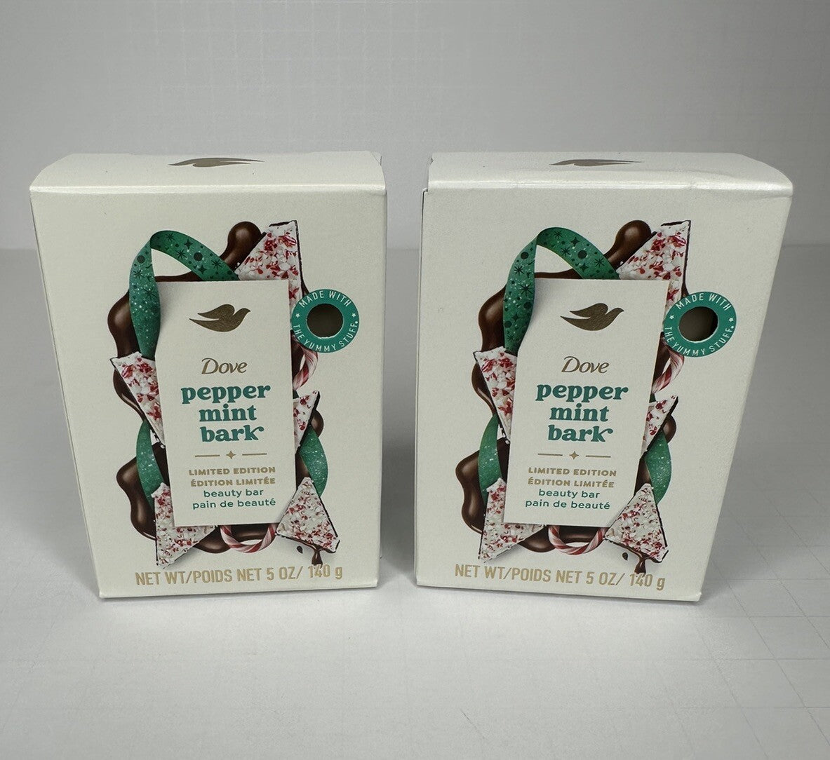 Dove Peppermint Bark Beauty Bar Soap Pack of 2 - 5 OZ, Limited Edition
