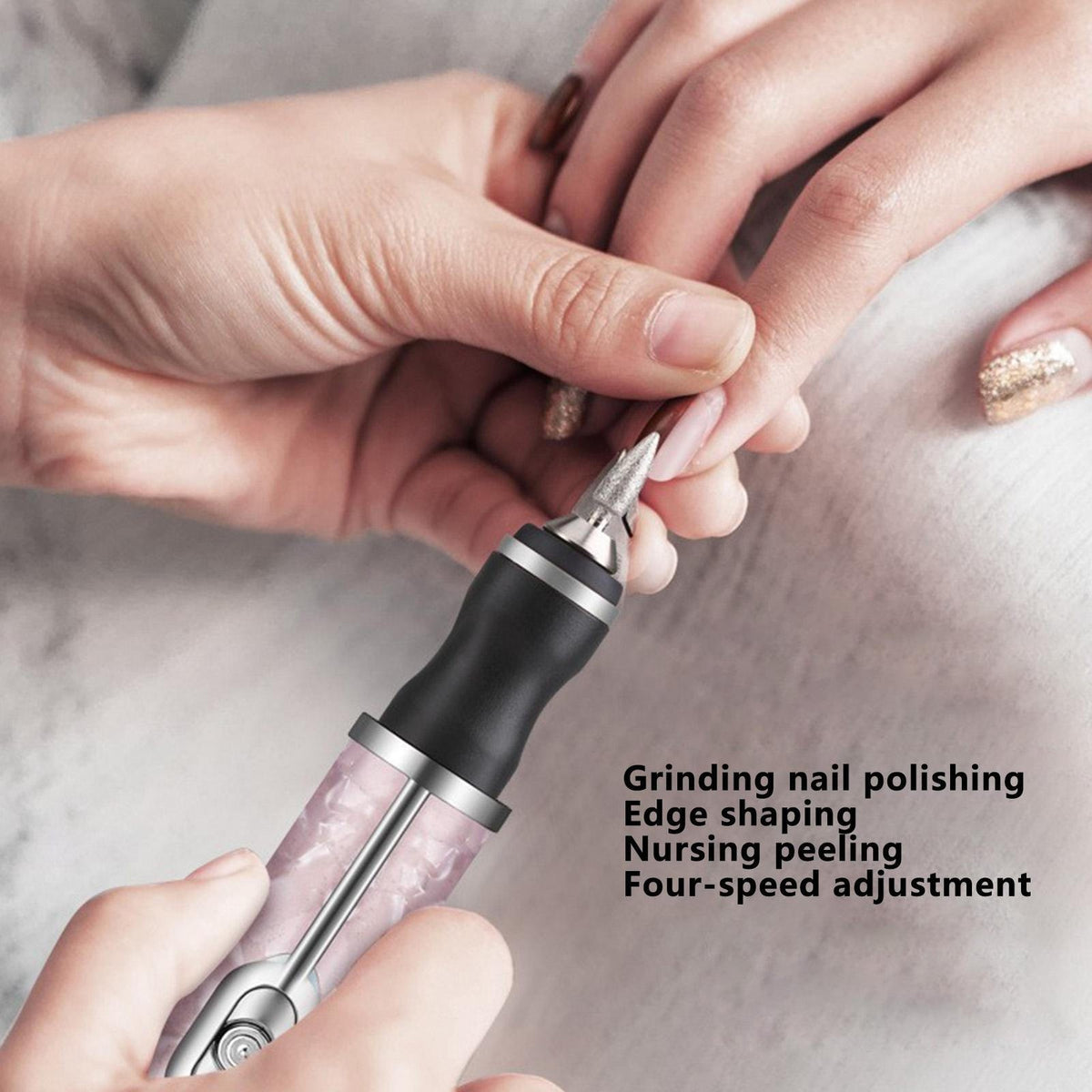 Cordless Nail Grinder for Thick Toenails, 4 Speeds, Rechargeable, Pink