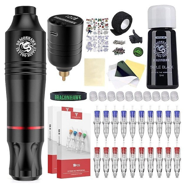 Wireless Tattoo Pen Kit Atom by Dragonhawk – Complete Beginner Kit