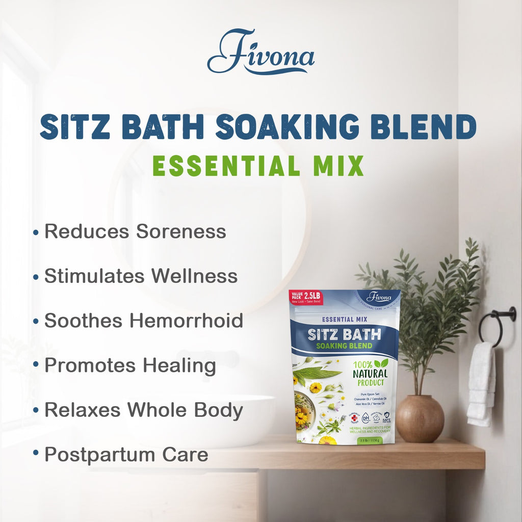 Epsom Salt Sitz Bath Soak for Hemorrhoids & Postpartum Recovery - 40oz