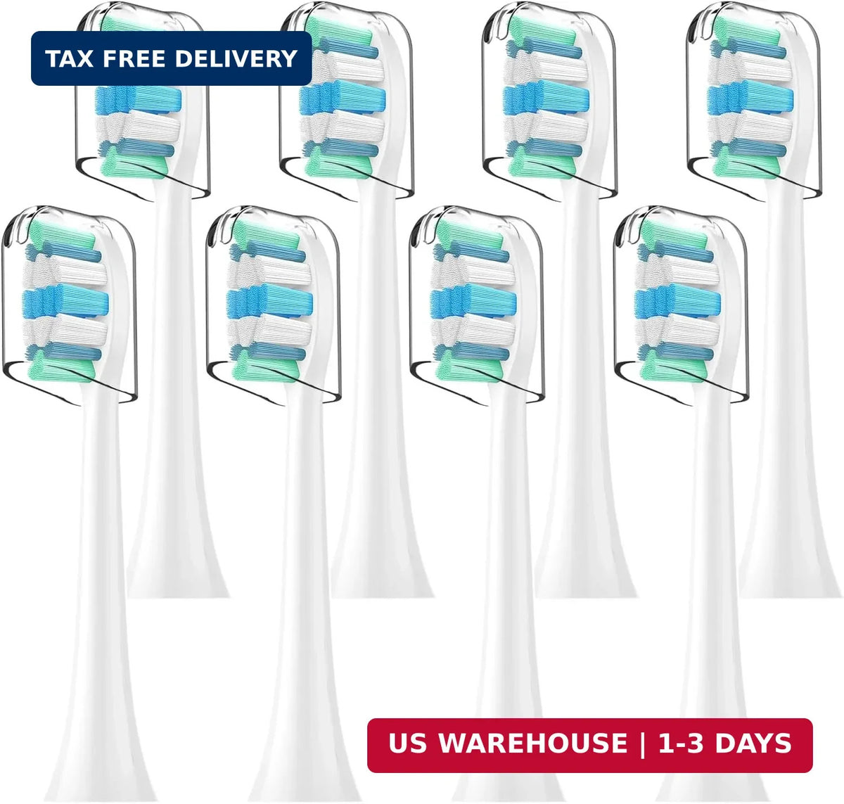 Electric Toothbrush Replacement Heads 8 Pack Soft Bristles Snap-On Compatible