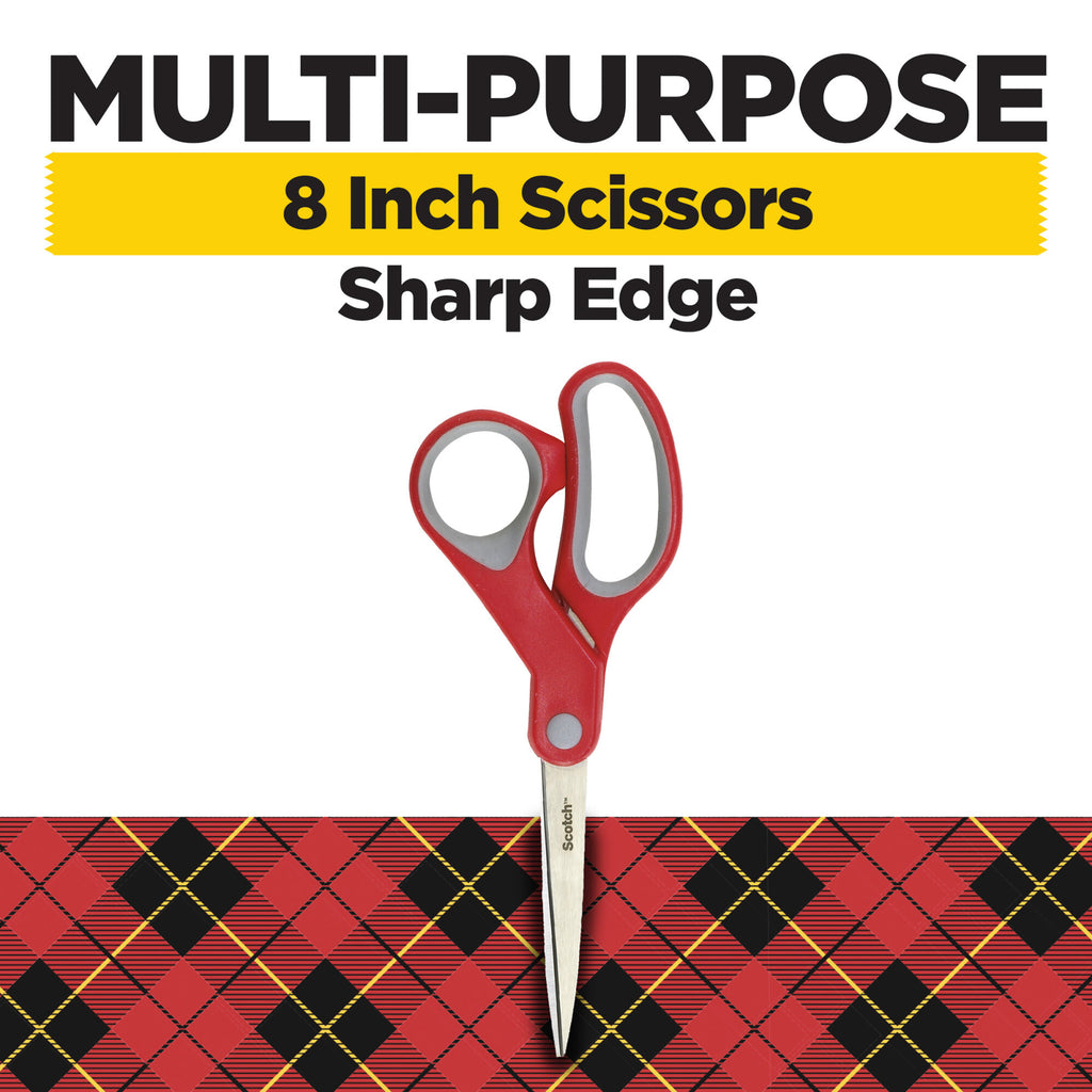 Multi-Purpose 8-Inch Scissors for Office & Crafting - Stainless Steel Blades