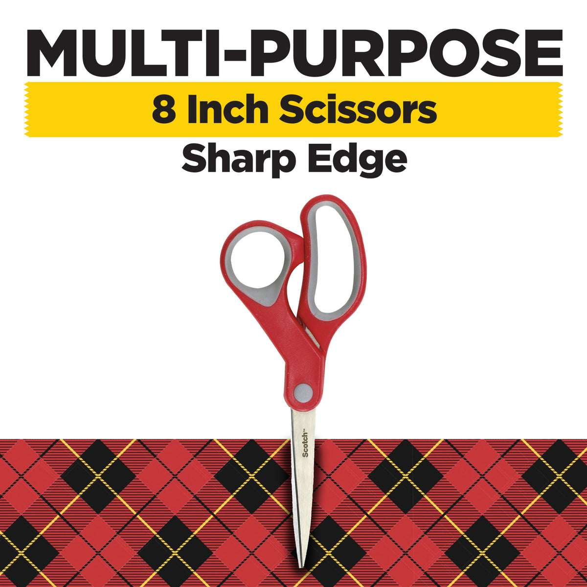 Multi-Purpose 8-Inch Scissors for Office & Crafting - Stainless Steel Blades