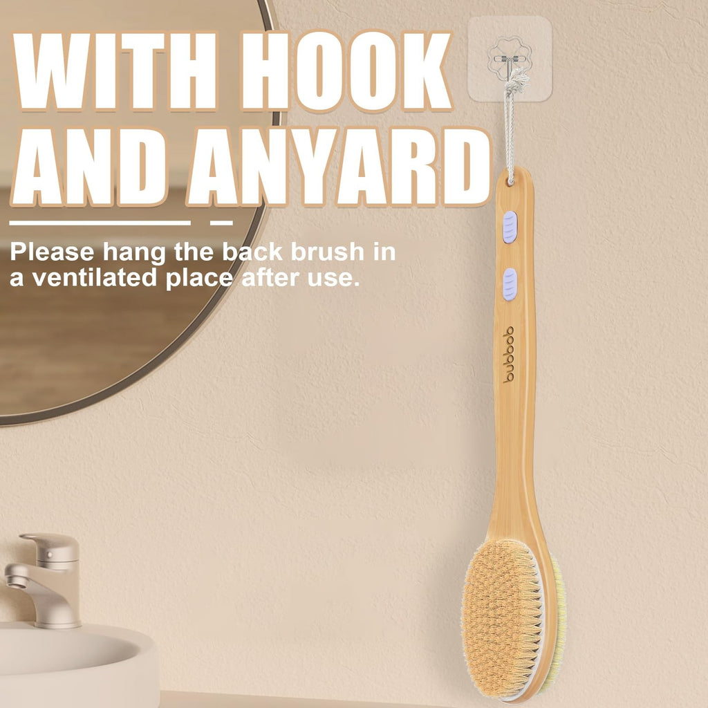 Long Handle Back Scrubber for Shower and Bath - 17 Inches, Blue