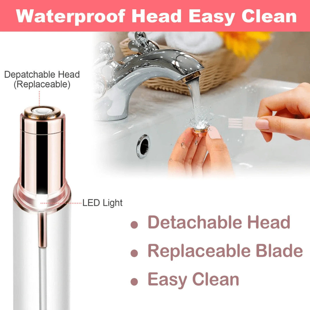 Portable Electric Facial Hair Remover for Women - Painless Eyebrow & Nose Trimmer