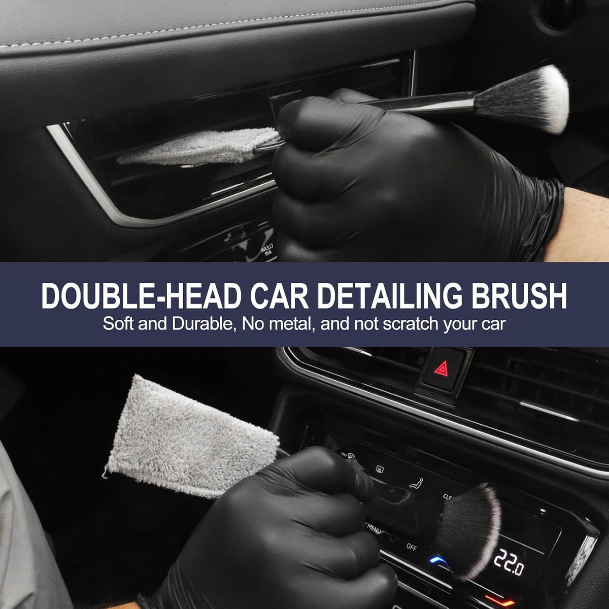 6-Piece Car Detailing Brush Set for Interior & Exterior Cleaning