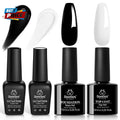 Black and White Gel Nail Polish Set - 4-Piece UV LED Soak-Off Manicure Kit