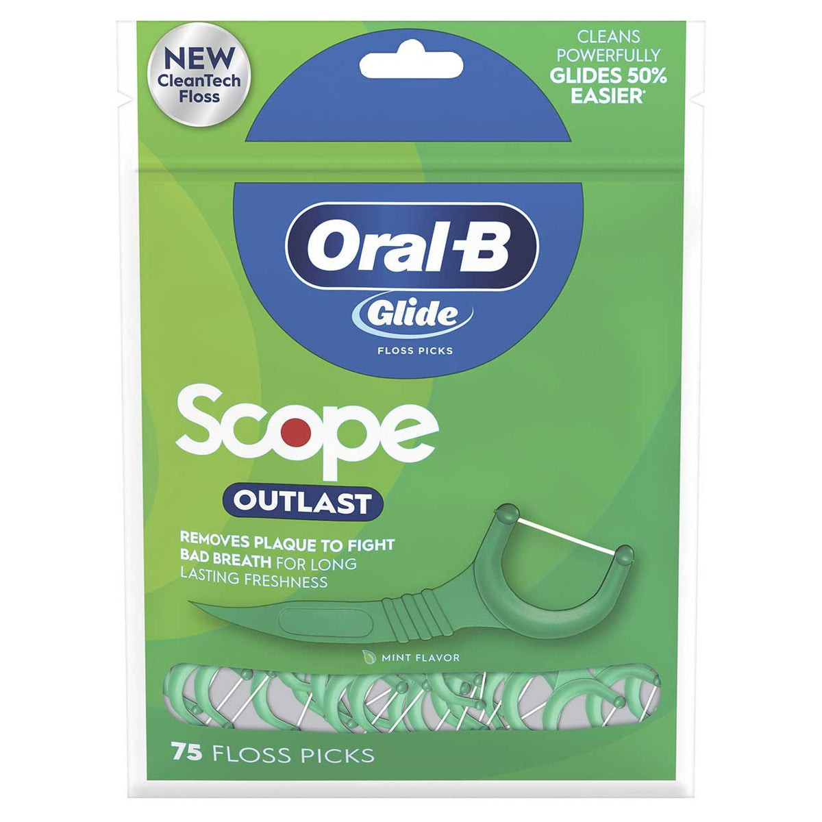 Dental Floss Picks Mint 75 Count Pack of 3 - Shred Resistant, Flavored Oral Care