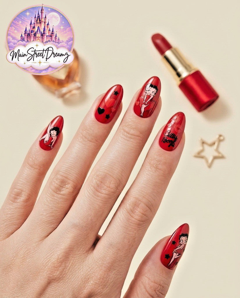 Betty Boop 3D Nail Stickers - Nail Art Decals for Creative Manicures