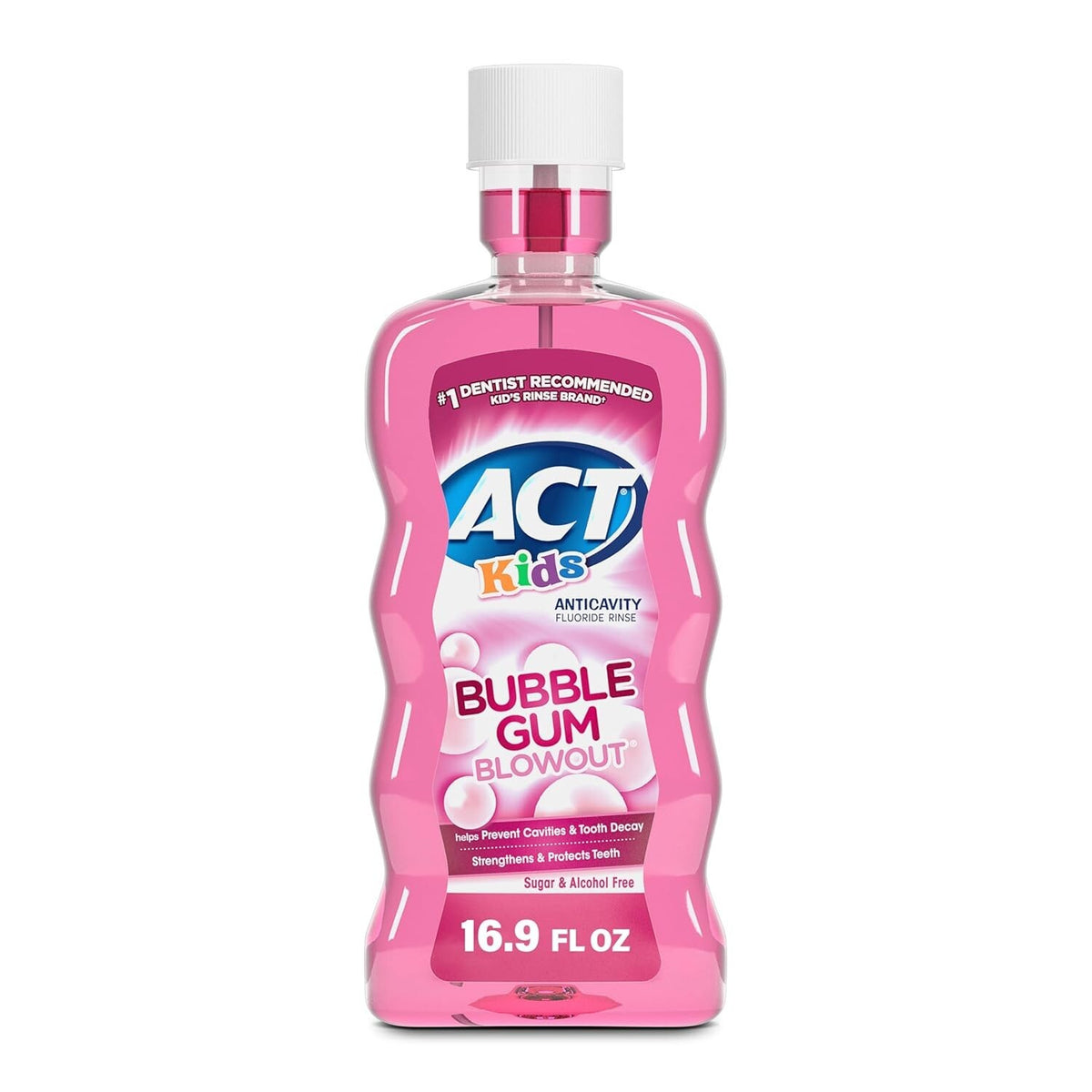 Kids Fluoride Mouthwash Bubblegum Flavor 16.9oz - Cavity Prevention & Fresh Breath