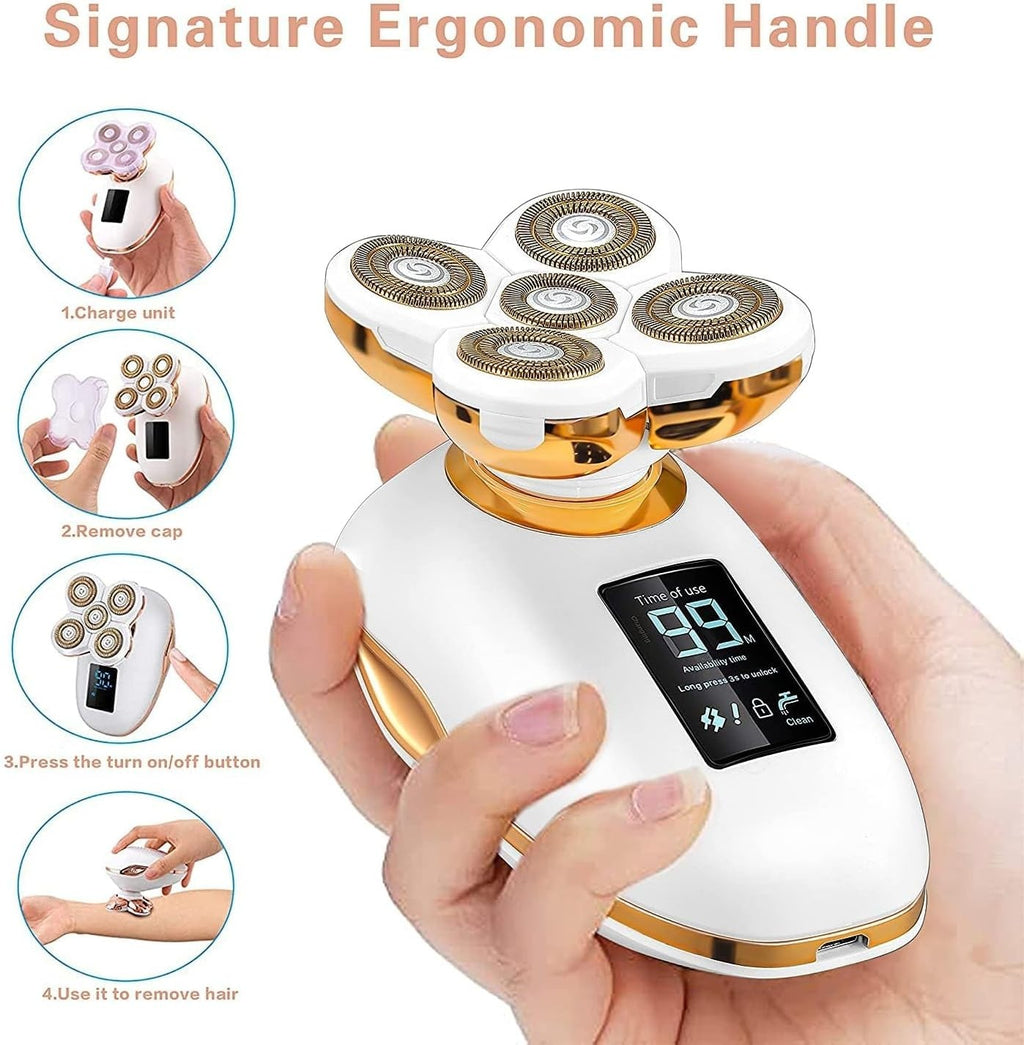 Women’s 5-in-1 Waterproof Electric Razor & Facial Hair Trimmer - Rechargeable