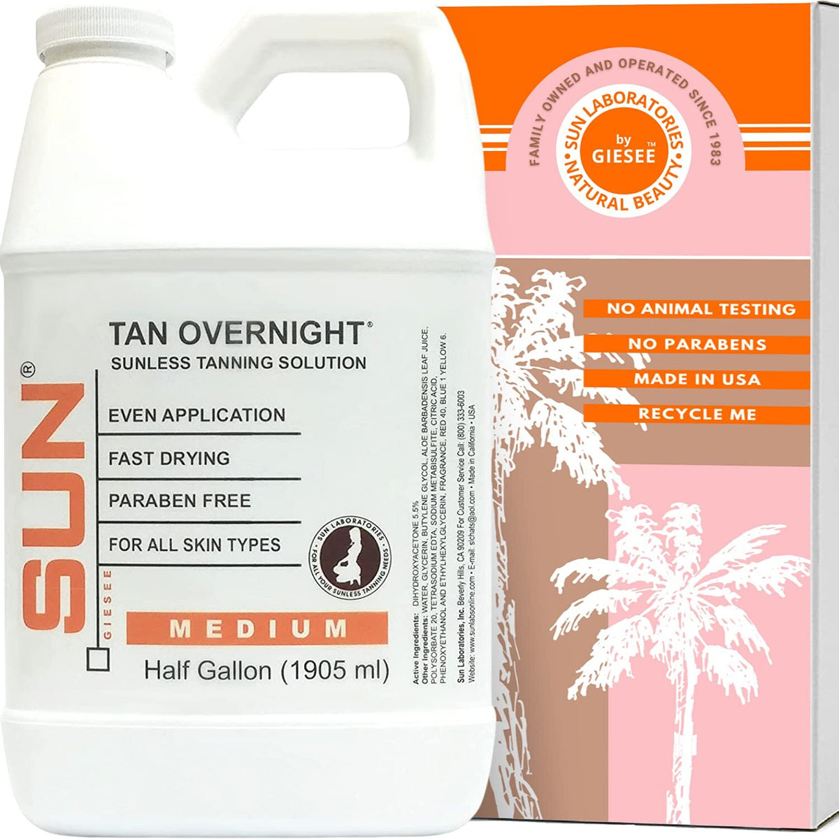 Spray Tan Solution Medium Micro Mist 1/2 Gallon for Airbrush Tanning
