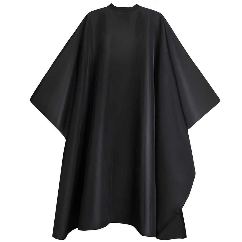 Waterproof Barber Cape for Men and Women - Large Adjustable Hair Cutting Cape Black