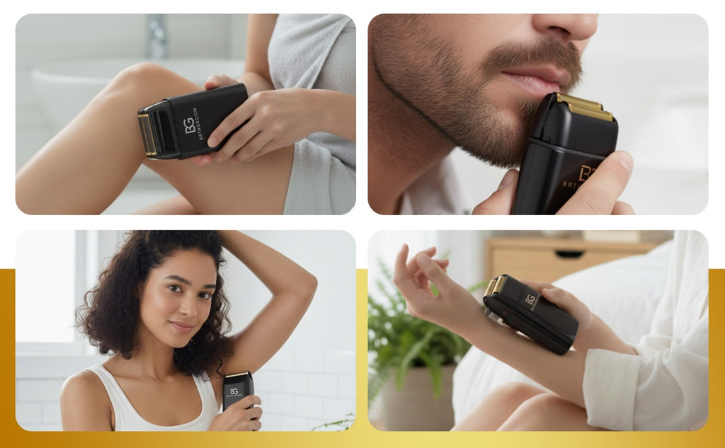 Cordless Electric Hair Clipper & Trimmer with Foil Shaver - Gold & Black